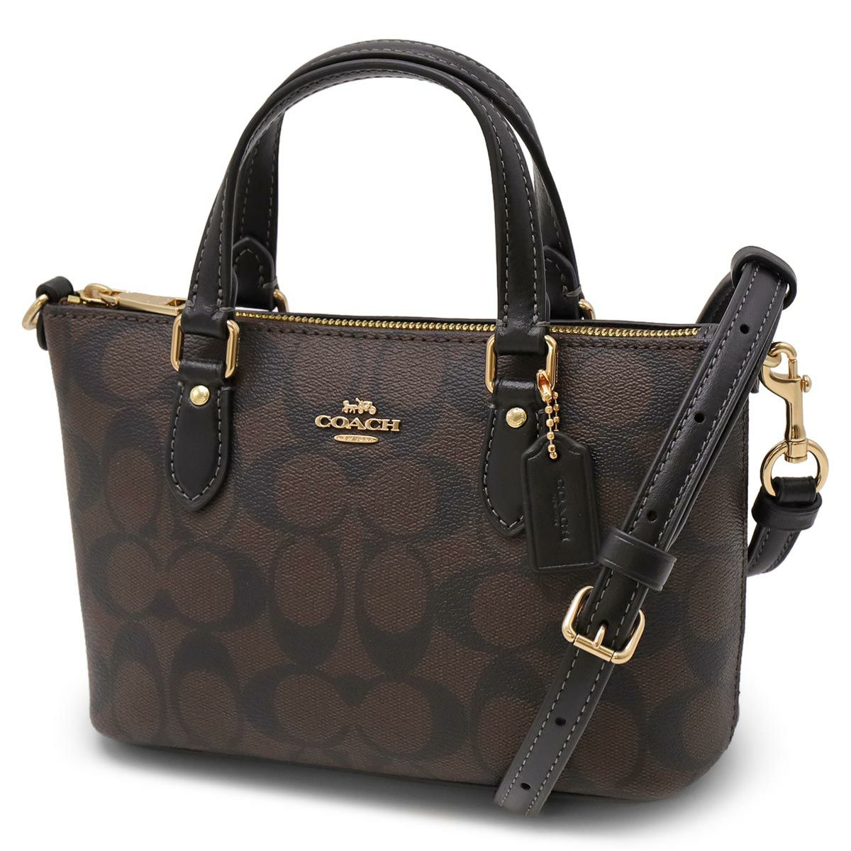 ABランク】 コーチ COACH ミニ ベネット サッチェル PVC / レザー  