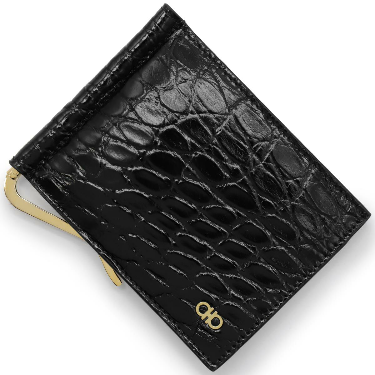 未使用品 Salvatore Ferragamo 折り財布 金具 ブラック 抜かす