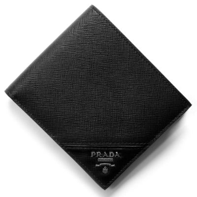 プラダ クレジットカードケース メンズ サフィアーノ メタル ブラック 