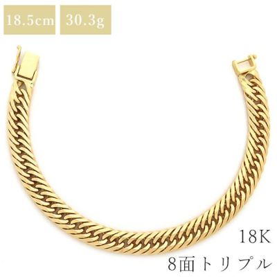 5khd044】喜平 ネックレス K18 ゴールド 12面 トリプル 50.4cm