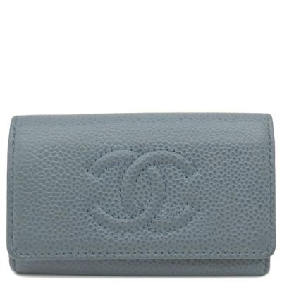 CHANEL シャネル キーケース レザー ブルー キャビアスキン シャネル コインケース/カードケース A84105